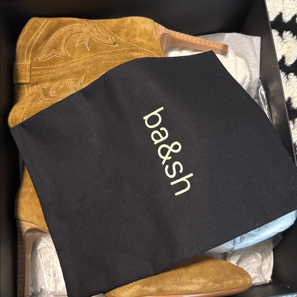 ba&sh Camel Suede Heeled Boots - Picture 5 of 5
